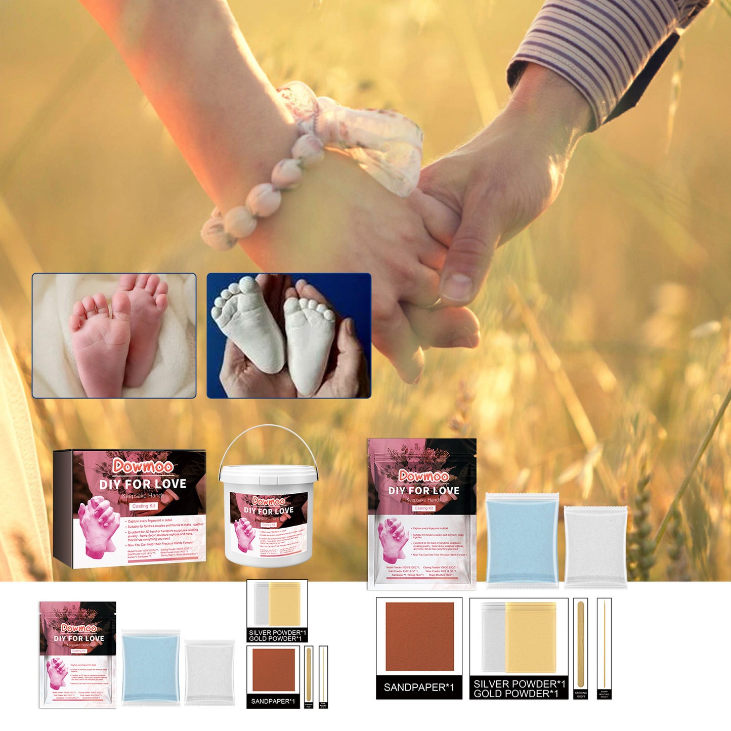 Couple DIY Hand Casting Kit – 3D Memory Mold