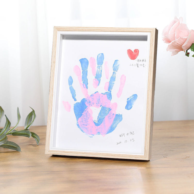 DIY Colorful Graffiti Couple Handprint Photo Frame – Artistic Memory Kit